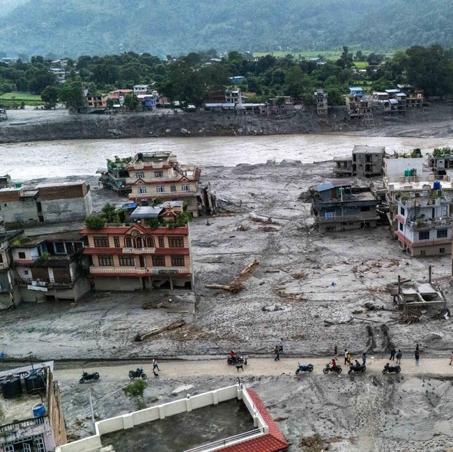 Dari Udara, Begini Wajah Nepal Usai Dihantam Banjir Bandang dan Longsor