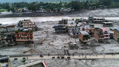 Dari Udara, Begini Wajah Nepal Usai Dihantam Banjir Bandang dan Longsor
