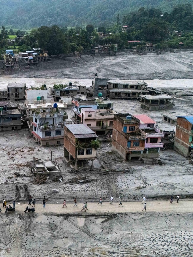 Dari Udara, Begini Wajah Nepal Usai Dihantam Banjir Bandang dan Longsor