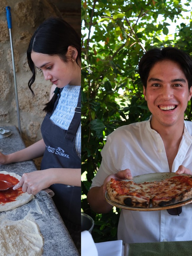 Serunya Honeymoon El Rumi dan Syifa Hadju, Bikin Pizza Bareng di Italia