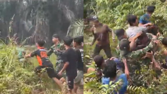 Keributan warga SAD Sarolangun dengan anggota TNI di lokasi perusahaan sawit.
