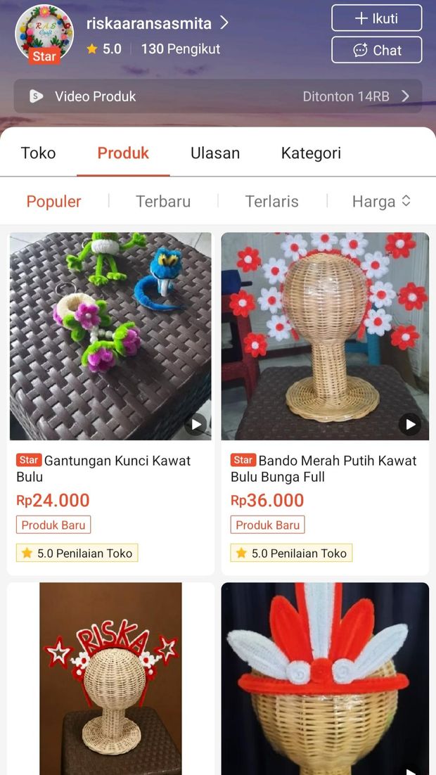 Screanshot akun Shopee Riska (Dok pribadi) Screanshot akun Shopee Riska (Dok pribadi)