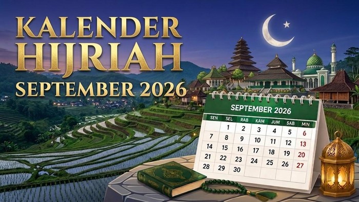 Ilustrasi kalender Hijriah bulan September 2026.