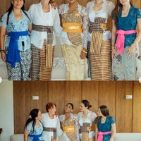 Istri Maxime Bouttier itu terlihat anggun dengan kebaya lace lengan panjang dipadukan dengan rok lilit dan ikat pinggang garis-garis bernuansa coklat. Ia juga hanya mengenakan aksesori simpel berupa kalung yang melingkar di lehernya. Foto: Instagram/@lunamaya