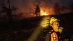 Menembus Asap, Petugas Berjibaku Padamkan Karhutla Kalimantan