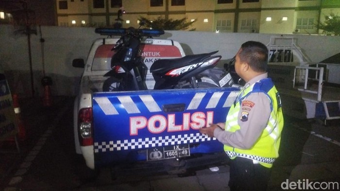 Motor yang terlibat kecelakaan di jalan lingkar Klaten dievakuasi ke Unit Gakkum, Minggu (30/8/2026) malam.