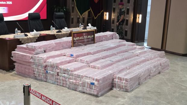 Penampakan duit Rp 401miliar hasil sitaan kasus korupsi tata kelola nikel PT CNI (Taufiq/detik)