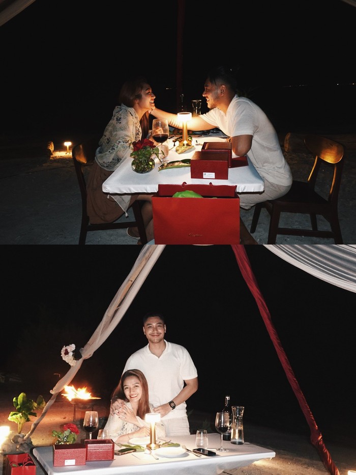 So Sweet! Romantisnya Sibad dan Krisjiana saat Makan Malam Bersama di Pulau