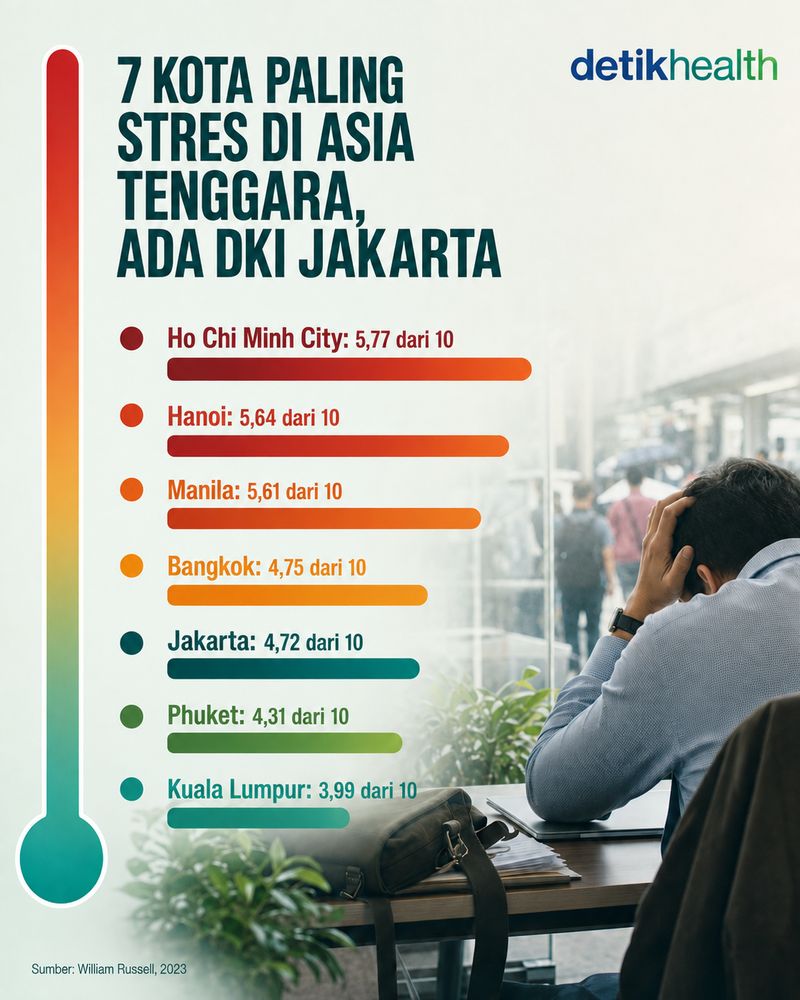 7 Kota Paling Stres di Asia Tenggara, Termasuk DKI Jakarta 7 Kota Paling Stres di Asia Tenggara, Termasuk DKI Jakarta