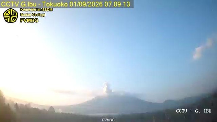 Gunung Ibu Erupsi Selasa (1/9/2026) (Dok PVMBG).
