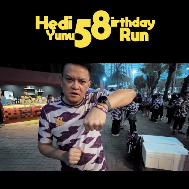 Hedi Yunus Gelar Fun Run Bareng Fans Rayakan Ultah ke-58
