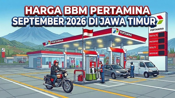 Ilustrasi harga BBM Pertamina September 2026 di Jawa Timur.