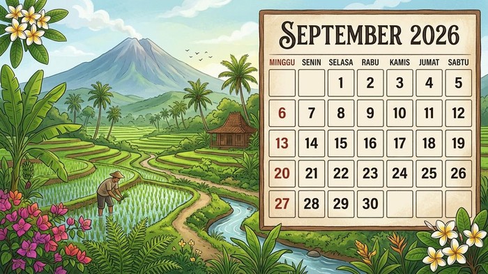 Ilustrasi Kalender September 2026