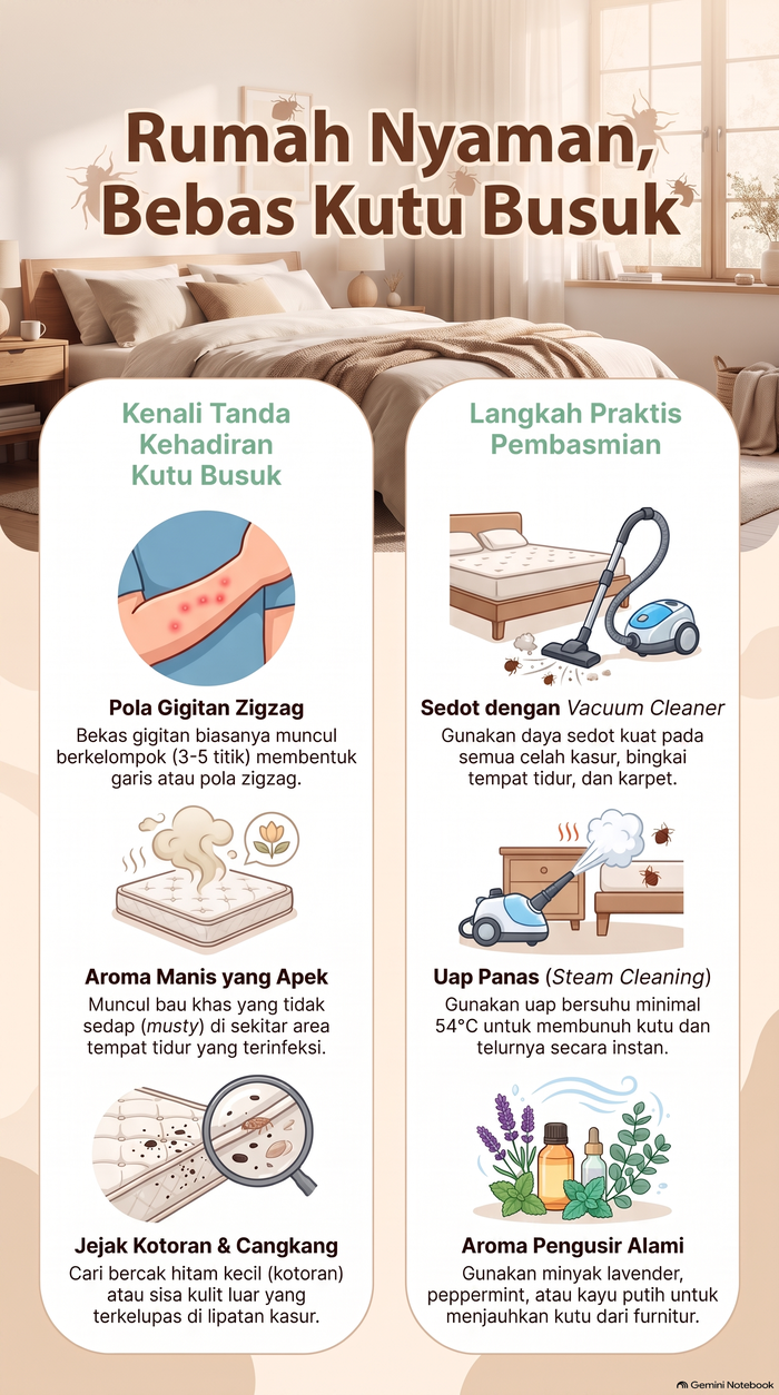 Infografik rumah nyaman bebas kutu busuk