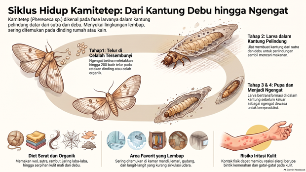 Infografik siklus kehidupan kamitetep