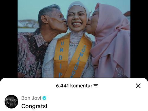 Komentar Bon Jovi di unggahan TikTok Balkis. Komentar Bon Jovi di unggahan TikTok Balkis.