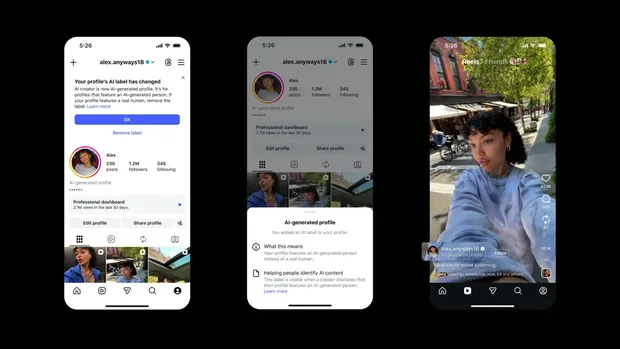 Label baru dari Instagram untuk akun influencer AI