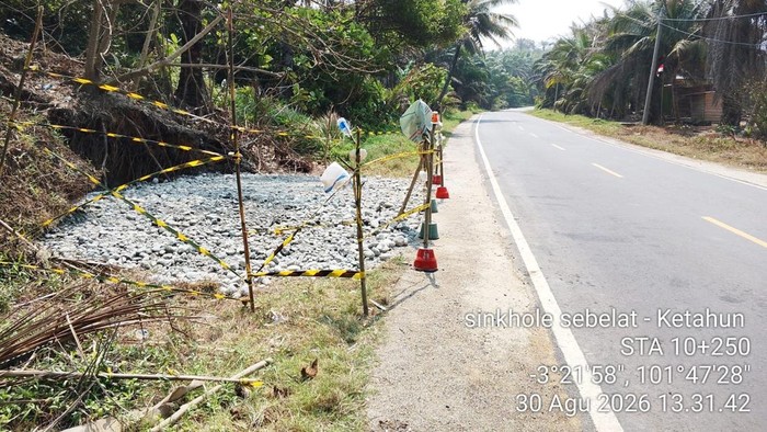 Lubang di Bengkulu Utara yang kini sudah ditutup