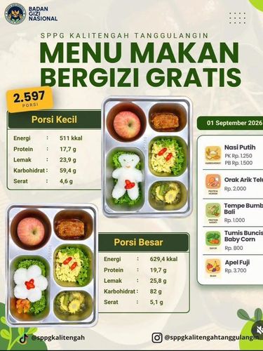 Menu MBG yang disantap ratusan santri Ponpes Manbaul Hikam hingga membuat keracunan massal