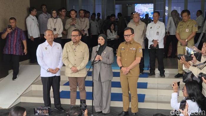 Menkomdigi Meutya Hafid hingga Kabakom M Qodari memberikan keterangan pers usai acara Bakohumas.