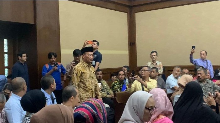 Muhadjir Effendy jadi saksi sidang kasus dugaan korupsi kuota haji (Mulia/detikcom)