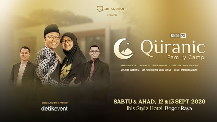 Quranic Family Camp coba tawarkan sensasi yang berbeda dengan liburan yang menjadi ruang belajar membangun keluarga sakinah bareng pasangan dan anak.