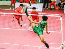 Sengitnya Aksi Pelajar Jakarta dalam Turnamen Sepak Takraw