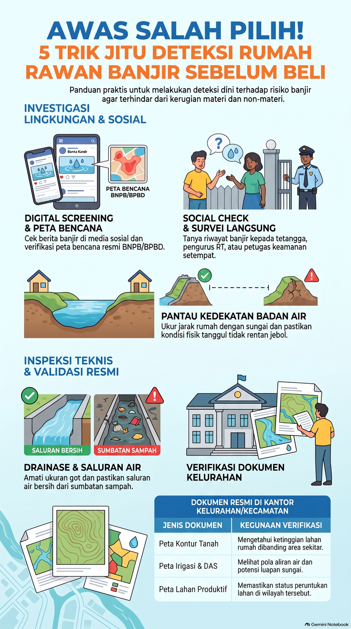 Cara deteksi rumah rawan banjir.