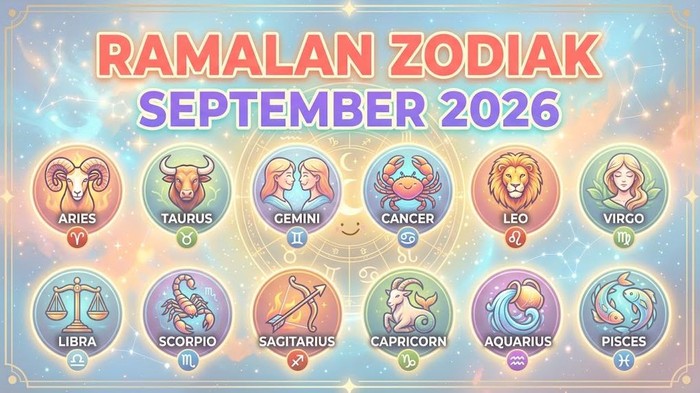 Ilustrasi ramalan zodiak September 2026.