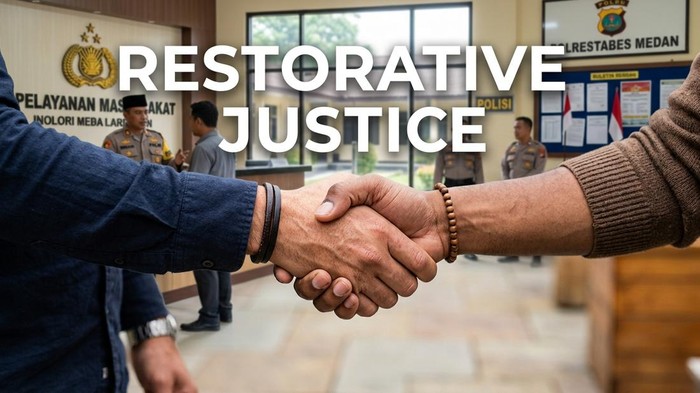 Ilustrasi restorative justice. (Gemini AI)