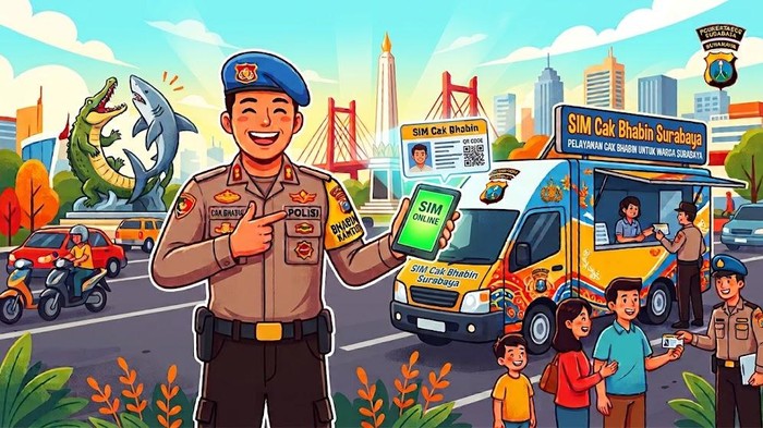 Ilustrasi SIM Cak Bhabin Surabaya.