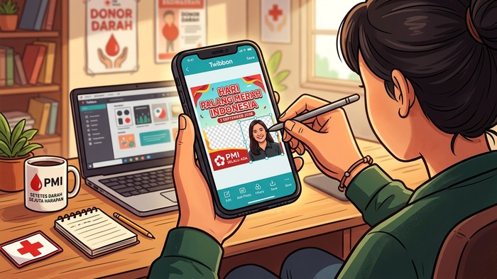 Ilustrasi Twibbon Hari Palang Merah Indonesia 2026
