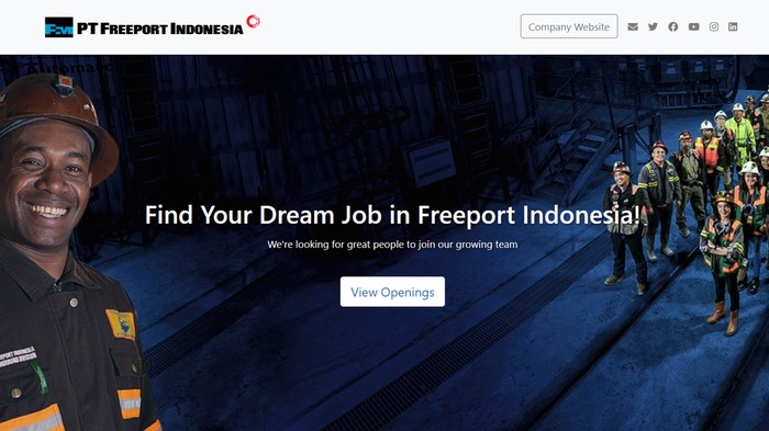 Lowongan kerja PT Freeport Indonesia.