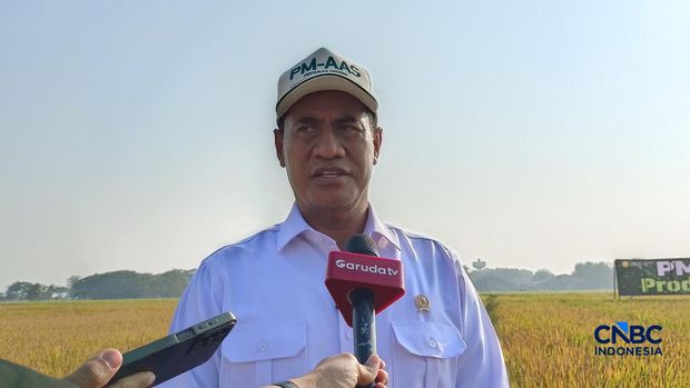 Menteri Pertanian (Mentan) Amran Sulaiman saat ditemui di Balai Besar Perakitan dan Modernisasi Pertanian Tanaman Padi Sukamandi, Subang, Jawa Barat, Rabu (2/9/2026). (CNBC Indonesia/Martyasari Rizky)