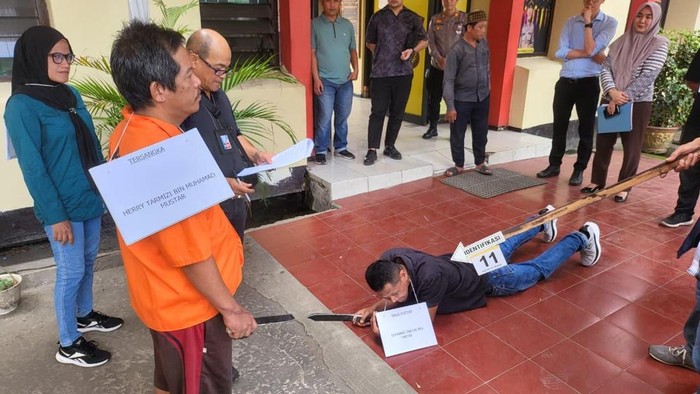 Polisi gelar rekonstruksi pembunuhan lansia yang dibunuh tetangganya