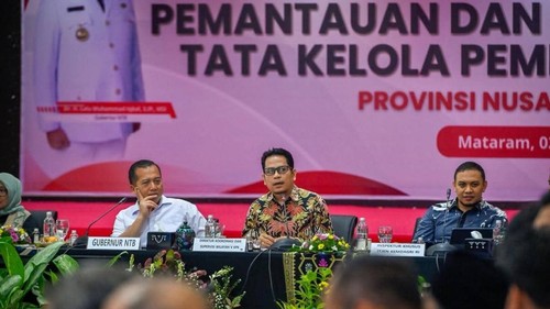 Rakor Pemantauan dan Evaluasi Tata Kelola Pemerintahan Daerah di Pemprov NTB, Rabu (2/9/2026). (Dok. Biro Adpim).
