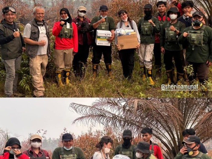 Sherina ikut memadamkan langsung karhutla di Kalimantan.