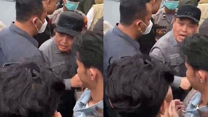 Gubernur Kalbar Ria Norsan saat berdialog dengan mahasiswa soal karhutla.