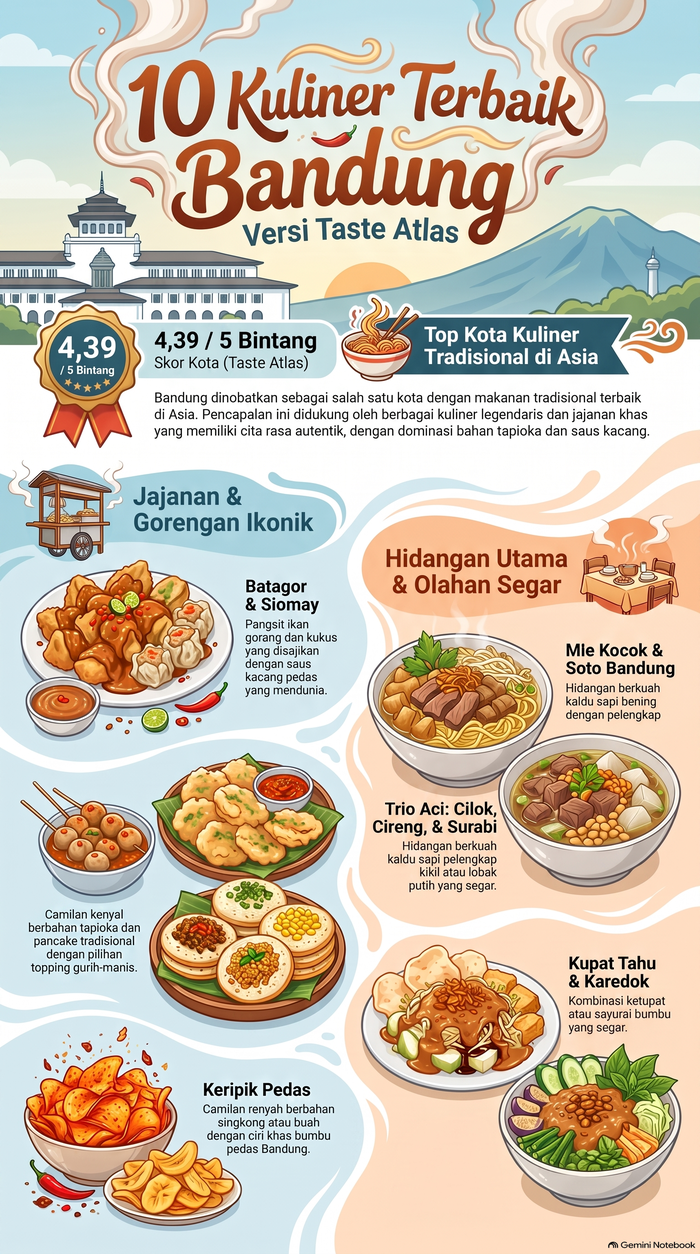 Infografik 10 kuliner terbaik Bandung