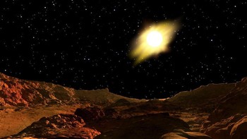 Merkurius, 58 juta kilometer dari Matahari. Mataharinya terlihat besar. Foto: Ron Miller via IFLScience