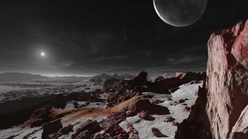 Kalau yang ini diajak aja karena nggak enak sih, soalnya belum resmi balikan jadi planet lagi. Pluto, yang memiliki orbit sangat elips, berjarak rata-rata 5,91 miliar kilometer dari Matahari. Foto: Ron Miller via IFLScience