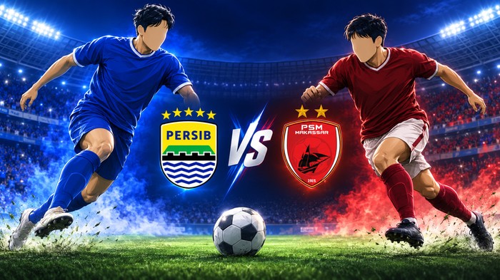 Persib Bandung vs PSM Makassar.