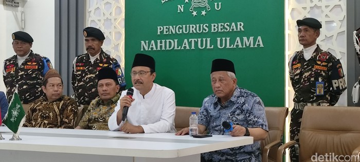 Ketua Muktamar ke-35 NU Saifullah Yusuf dalam konferensi pers di Kantor PBNU, Jakarta Pusat, Kamis (3/9/2026).