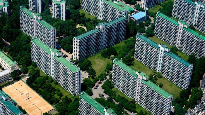 Atap rumah vertikal di Korea Selatan berwarna hijau