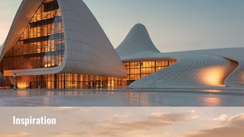 Heydar Aliyev Center, Baku, Azerbaijan. Bangunan futuristik karya Zaha Hadid ini memiliki lekukan halus yang mengalir seperti gelombang dan lanskap alami. Bentuknya memperlihatkan bagaimana garis organik dari alam bisa diterjemahkan menjadi arsitektur spektakuler. Foto: Instagram/@juli.yet