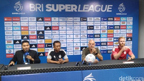Konferensi pers seusailaga Bali United vsPSS Sleman di Stadion Kapten I Wayan Dipta, Gianyar, Bali, Jumat (4/9/2026). (Foto:Krisna Pradipta/detikBali)