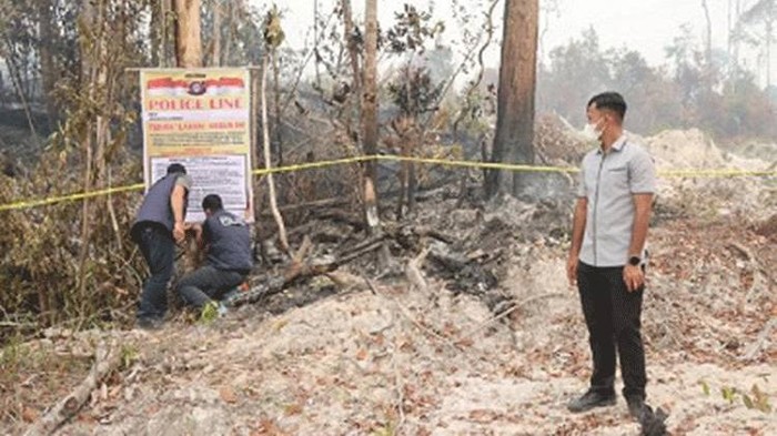 Lahan di Gumas yang Sengaja Dibakar