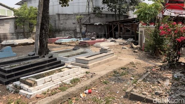 Pemakaman di Kelurahan Jurumudi, Kota Tangerang. (Kadek/detikcom)