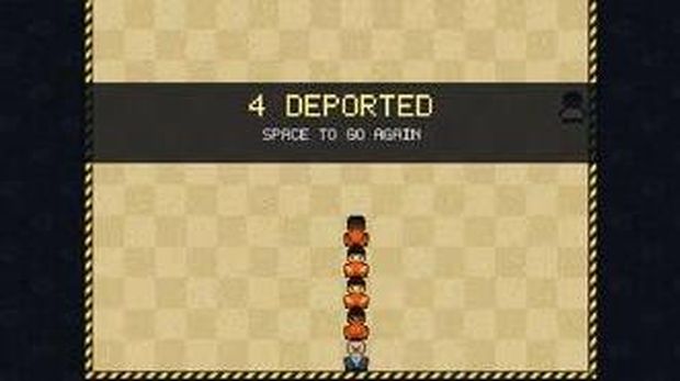 Screenshot game mendeportasi migran yang dirilis Gedung Putih