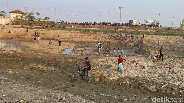 Suasana Bendar Karet Sungai Juana yang terletak di Desa Bungasrejo Kecamatan Jakenan, Pati, Jumat (4/9/2026).